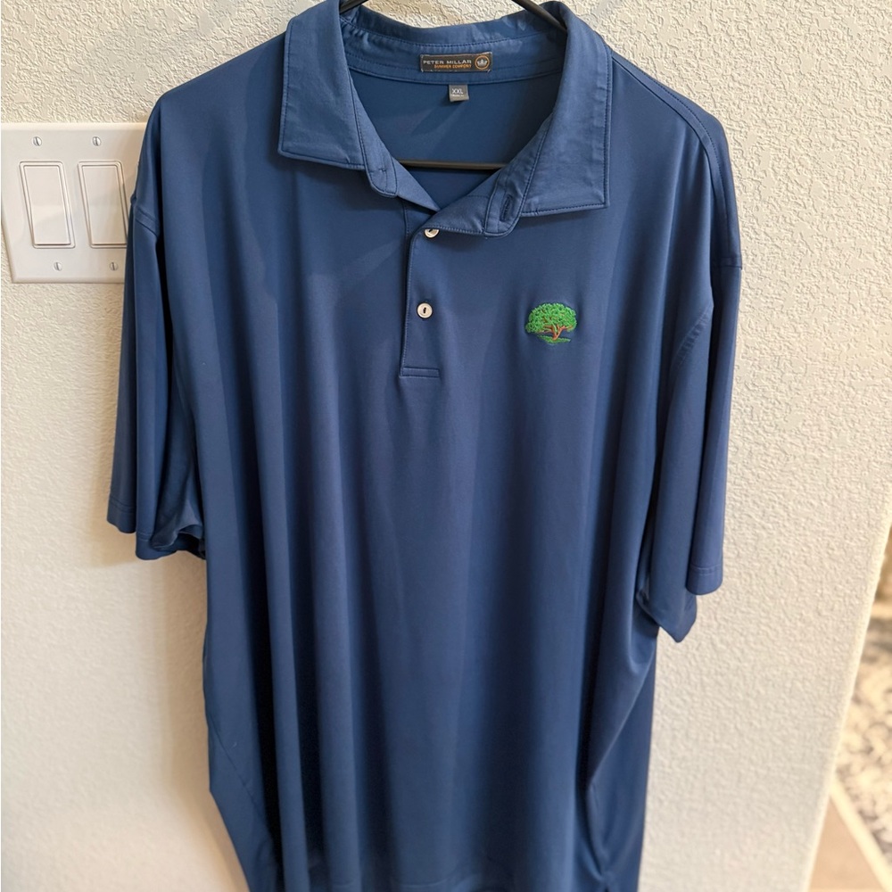 Peter Millar Navy Polo with Green Logo